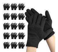 Einfa Black Cotton Gloves - 20 Pairs (40 Pieces) Cotton Gloves M Medium - Work Work Gloves Men - 23 cm Cotton Gloves for Item Repair - Handling Work Gloves
