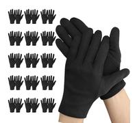 Einfa Gloves Cotton Black - Large Cotton Gloves L 20 Pairs (40 Pieces) - Work Gloves Men Porter Driver - Work Cotton Gloves Fabric Gloves for Dry Hands