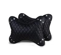 eing Car Neck Pillow Breathable Auto Head Neck Rest Cushion Bling Crystal Relax Neck Support Headrest Comfortable Soft Pillows for Travel Car Seat & Home - 2 Pack PU Leather