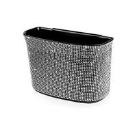 eing Car Trash Can Bling Crystal Auto Storage Pockets,100% Leak Proof Car Trash Container Car Garbage Bag Hanging for Backside/Gearshift/Center Console,White
