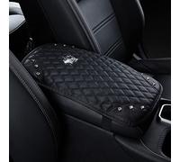 eing Pu Leather Center Console Cover with Crown,Decoration Pad Cushion(13 x 7 inch),Black