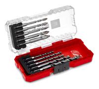 Original Einhell S-CASE 10-Piece Carbide Tile Drill Bit Set (Made of Tool Steel, Specially Ground Carbide Plate, Centre Point, Double Helix, E 6.3 Shank Incl. Storage Box)