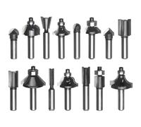 Original Einhell 15-Piece Milling Cutter Set (Suitable for Electric Routers, 15 Pieces, 8 mm Shank Diameter, in Wooden Case)