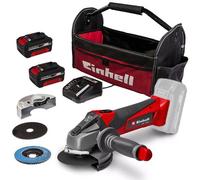 Einhell 18V 115mm Angle Grinder Cordless + Tote Bag + 2 Discs + 2X 4Ah Pxc Batts