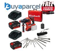 Einhell 18v 36V X-Change Cordless SDS Hammer Drill Kit + 17PC Chisel Set Chuck