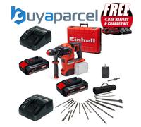 Einhell 18v 36V X-Change Cordless SDS Hammer Drill Kit +17PC Chisel Set + Chuck