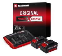 Einhell 18V 4.0Ah Lithium-Ion Twin Battery and Charger Set, Power X-Change Starter Kit 2x 4.0Ah Batteries and Twincharger Set, Universally Compatible