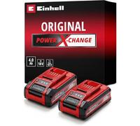 Einhell 18V 4.0Ah Plus Lithium-Ion Battery Twinpack Power X-Change, 2nd Generation, Extra Power for Intensive Operation, 2 x Batteries Universally Compatible with All Einhell PXC Machines