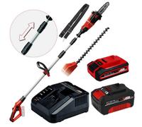 Einhell 18V Pxc Cordless Long Reach Pole Saw Pruner + Hedge Trimmer + 2X Battery