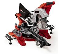 Einhell 254mm Dual Bevel Sliding Mitre Saw - 2100W Double Bevel Pull Cut Saw, Laser, Dust Extraction, +/-45° Mitre, +/-47° Bevel - TE-SM 10L Circular Saw with 48T Blade for Cutting Wood and Plastic