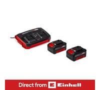 Einhell Power X-Change 18V, 4.0Ah Lithium-Ion Battery Twin Charger Starter Kit 2 x 4.0Ah Batteries and Twincharger Set Universally Compatible With All