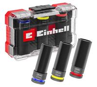 Einhell 3 Piece 1/2" Drive Alloy Wheel Impact Socket Set in XS Case 1/2"
