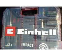 Einhell 32 Piece 1/2" Drive Impact Socket & Bit Set in case. 109288. New/Sealed.