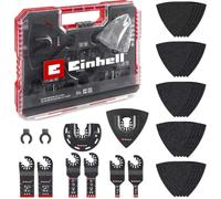 Original Einhell XL-PLUS-CASE 35-Piece Mechanics Multi-Tool Set (Bimetal Plunge-Cut Saw Blades, Bimetal Half-Round Saw Blade, Delta Backing Plate, Sandpaper for Metal, Dremel Adapter)