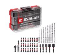 Original Einhell M-CASE 39-piece impact-resistant accessory set (25 mm bits, metal drill bits, 60 mm bit holder, socket spanner, countersink incl. storage box)