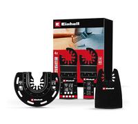 Original Einhell 4-Piece Multitool Set (BIM Plunge Saw Blade, BIM Half-Round Saw Blade, CRV Plunge Saw Blade and Flexible Scraper with Open Back Quick Change Receptacle for Common Multitools)