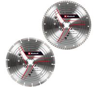 Original Einhell 2-Piece Diamond Cutting Disc Set 230 mm (Angle Grinder Accessories, 2X Diamond Cutting Disc, Diameter 230 mm, Thickness 1.8 mm, Max. 6,600 RPM, for All Angle Grinders)