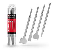 Einhell 4X Chisel Bit Set 250mm For Sds+ Rotary Hammers Flat Spade Tile Steel