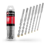 Original Einhell 7-Piece SDS Plus Hammer Drill Bit Set, 160 mm (Made of 40Cr Tool Steel with Four-Edged Carbide Plate, Centring Tip, for Renovation or Concrete-Related Fastening Work)