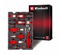 Original Einhell Pad Pliers Set 9 pcs (Snap Ring-, Water Pump-, Combination-, Long Nose Pliers, Side Cutter, Telescopic Magnet, E-Case System)
