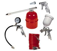 Einhell Air Compressor 5Pc Tool Kit Tyre Inflator Spiral Air Hose Accessory Set