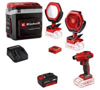 Einhell CAMPER 18v Cordless Cool Box and Warmer with Camping Accessory Kit 1 x 4ah Li-ion Battery Charger