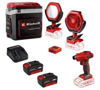 Einhell CAMPER 18v Cordless Cool Box and Warmer with Camping Accessory Kit 2 x 4ah Li-ion Battery Charger