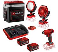 Einhell CAMPER 18v Cordless Cool Box and Warmer with Camping Accessory Kit 2 x 6ah Plus Li-ion Battery Charger