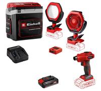 Einhell CAMPER 18v Cordless Cool Box and Warmer with Camping Accessory Kit 1 x 2.5ah Li-ion Battery Charger