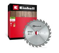 Einhell Circular Saw Blade, Wood, Ø 250 x 30 mm, 24T | ATB Tooth Geometry | Positive Hook Angle | Carbide Teeth | Coarse Cut | Thermal Slots | For Table Saws