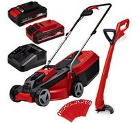 Einhell Cordless 18v Lawnmower 30cm Cut Brushless + Grass Trimmer 2x Batteries