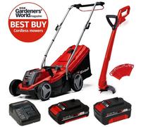 Einhell Cordless 18V Lawnmower 33Cm Cut Brushless + Grass Trimmer 2X Batteries
