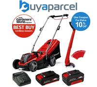 Einhell Cordless 18v Lawnmower 33cm Cut Brushless + Grass Trimmer 2x Batteries