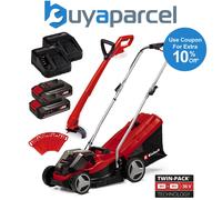 Einhell Cordless 36v Lawnmower 33cm Cut Brushless + Grass Trimmer 2x Batteries