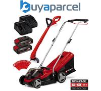 Einhell Cordless 36v Lawnmower 33cm Cut Brushless + Grass Trimmer 2x Batteries