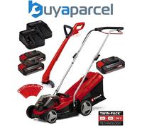 Einhell Cordless 36v Lawnmower 33cm Cut Brushless + Grass Trimmer 3x Batteries