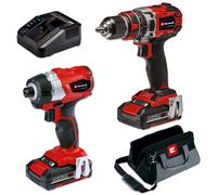 Einhell Cordless Combi Drill and Impact Driver Brushless Set Inc Battery Charger