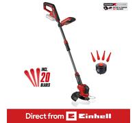 Einhell Cordless Trimmer GE-CT 18/25 Li-Solo Power X-Change (18 V, 25 cm Cutting Width, rotatable and tiltable Motor Head, incl. 20x Plastic Blades, Without Battery)