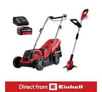 Einhell Cordless Lawnmower 33cm + 18V Strimmer 24cm With Battery And Charger PXC