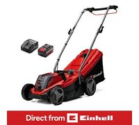 Einhell Cordless Lawnmower 33cm with Battery and Charger 18V PXC | Up to 20 m², 33cm Cutting Width, Brushless Motor, 30L Grass Box, 5 Cutting Heights GE-CM 18/33 Li Battery Lawn Mower