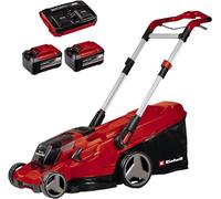 Einhell Cordless Lawnmower 42cm with Battery (x2) And Twin-Charger 36V PXC | Up to 725 m², Brushless Motor, 42cm Cutting Width, 50L Grass Box, 6 Cut Heights, Mulching, 2x 5.2Ah Batteries & Charger