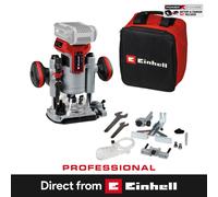 Einhell Professional Cordless Wood Router & Palm Router 18V Without Battery | PXC, Brushless, 6 and 8mm, Routing Depth Fine-Tuning, LED Light, Accessories, Bag TP-RO 18 Set Li BL Solo