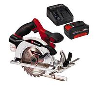 Einhell Cordless Saw TE-CS 18/165-1 Li - X-Change (18 V, Li-ion, Tool-Free Adjustment + Tilt Angle) with 18V 4.0 Ah Starter Kit (li-ion, 18 V, PXC Devices, Self-Discharge, 6-Stage Charging System)