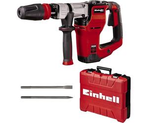 Einhell Demolishing Hammer 1500W 32 Joule SDS Max Mandrel | Anti-Vibration Main Handle + Soft Grip Soft coating, Includes Needle and Flat Chisel + E-box TE-DH 32