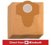 Einhell Grey 25 L Dirt Collection Bags fits 25 L Einhell Vacuum Cleaners (Pack of 5)