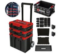 Einhell E-Case 4 Pc Tower Rolling Mobile Tool Storage Box + Tote Trolley Modular