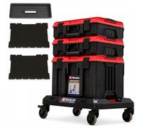 Einhell E-Case 4Pc Stackable Tower Rolling Cart Mobile Tool Dolly Roller Board