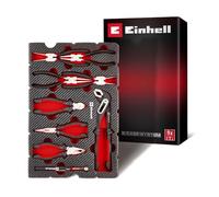 Original Einhell Pad Pliers Set 9 pcs (Snap Ring-, Water Pump-, Combination-, Long Nose Pliers, Side Cutter, Telescopic Magnet, E-Case System)