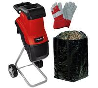 Einhell Garden Shredder 2500W Gc-Ks 2540 Leaf Branch Mulcher + 50L Bag + Gloves