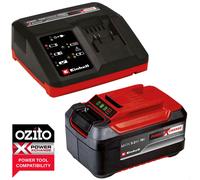 Einhell Genuine PXC 18v Cordless Slim Plus Li-ion Battery 5.2ah and Fast Charger
